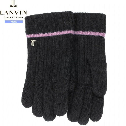 ランバン 手袋 LANVIN COLLECTION メンズ ブランド ギフト プレゼント ロゴ装飾 アンゴラ混 ニット グローブ 黒×紫 24/11/5 281124【送料無料】 ランバン 手袋 LANVIN COLLECTION メンズ ブランド ギフト プレゼント ロゴ装飾 アンゴラ混 ニット グローブ 黒×紫 24/11/5 281124【送料無料】