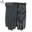 アクアスキュータム 手袋 Aquascutum メンズ ブランド ギフト プレゼント 本革 ハウンドトゥース レザーコンビ グローブ 黒 24/12/1 041...