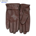 訳あり商品 レグロン 手袋 L'AIGLON メンズ 本革 ベルト付き レザーグローブ 暗茶 24/12/3 201224【送料無料】
