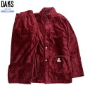 DAKS パジャマ ダックス メンズ ブランド ギフト プレゼント 秋冬 日本製 起毛生地 ワンポイントベア 前開き 紳士 長袖 長ズボン ワイン 25/1/2 090125
