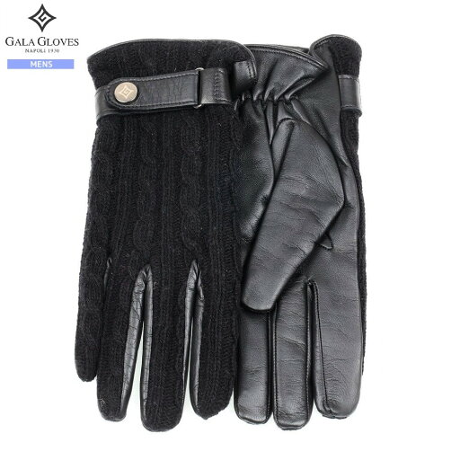 ガラ グローブス 手袋 GALA GLOVES メンズ ブランド 本革 イタリア製 裏地カシミヤ レザーコンビ グローブ 黒 25/1/2 090125【送料無料】 ガラ グローブス 手袋 GALA GLOVES メンズ ブランド 本革 イタリア製 裏地カシミヤ レザーコンビ グローブ 黒 25/1/2 090125【送料無料】