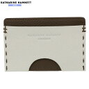 訳あり商品 キャサリンハムネット パスケース KATHARINE HAMNETT LONDON メンズ ブランド 本革 エンボスレザー 定期入れ 白 2504BE【送料無料】
