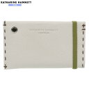 訳あり商品 キャサリンハムネット カードケース KATHARINE HAMNETT LONDON メンズ ブランド 本革 エンボスレザー 白 2504BE【送料無料】