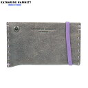 訳あり商品 キャサリンハムネット カードケース KATHARINE HAMNETT LONDON メンズ ブランド 本革 エンボスレザー 紺 2504BE【送料無料】