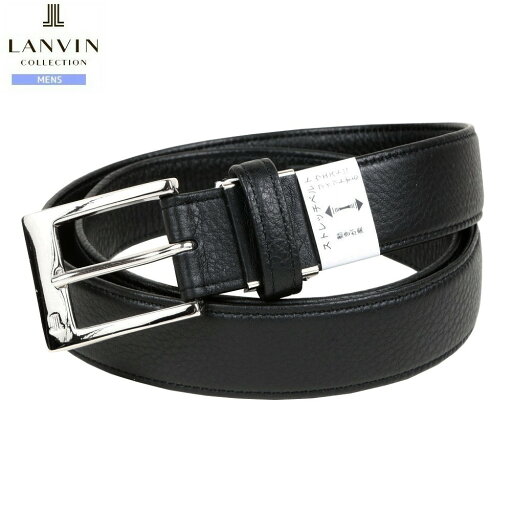 ランバン レザーベルト LANVIN COLLECTION メンズ ブランド 日本製 本革 ロゴ刻印バックル ストレッチ 黒 2504BE ランバン レザーベルト LANVIN COLLECTION メンズ ブランド 日本製 本革 ロゴ刻印バックル ストレッチ 黒 2504BE