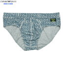 箱なし エンポリオアルマーニ ブリーフ パンツ EMPORIO ARMANI メンズ ブランド カレッジ風ロゴ コットン ストレッチ グレー 1206BE【送料...