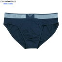 箱なし エンポリオアルマーニ ブリーフ パンツ EMPORIO ARMANI メンズ ブランド ウエストロゴ リヨセル混 ストレッチ 紺 1206BE【送料無料...