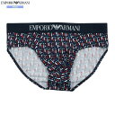 箱なし エンポリオアルマーニ ブリーフ パンツ EMPORIO ARMANI メンズ ブランド プリント コットン ストレッチ 紺 1206BE【送料無料】