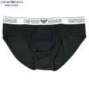 箱なし エンポリオアルマーニ ブリーフ パンツ EMPORIO ARMANI メンズ ブランド ウエストロゴ コットン ストレッチ 黒 1206BE【送料無料】