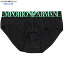 箱なし エンポリオアルマーニ ブリーフ パンツ EMPORIO ARMANI メンズ ブランド ウエストロゴ コットン ストレッチ 黒 1906BE【送料無料】