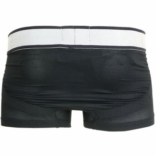 箱なし エンポリオアルマーニ ボクサーパンツ EMPORIO ARMANI メンズ ブランド ウエストロゴ メッシュ ストレッチ 黒 0307BE【送料無料】
