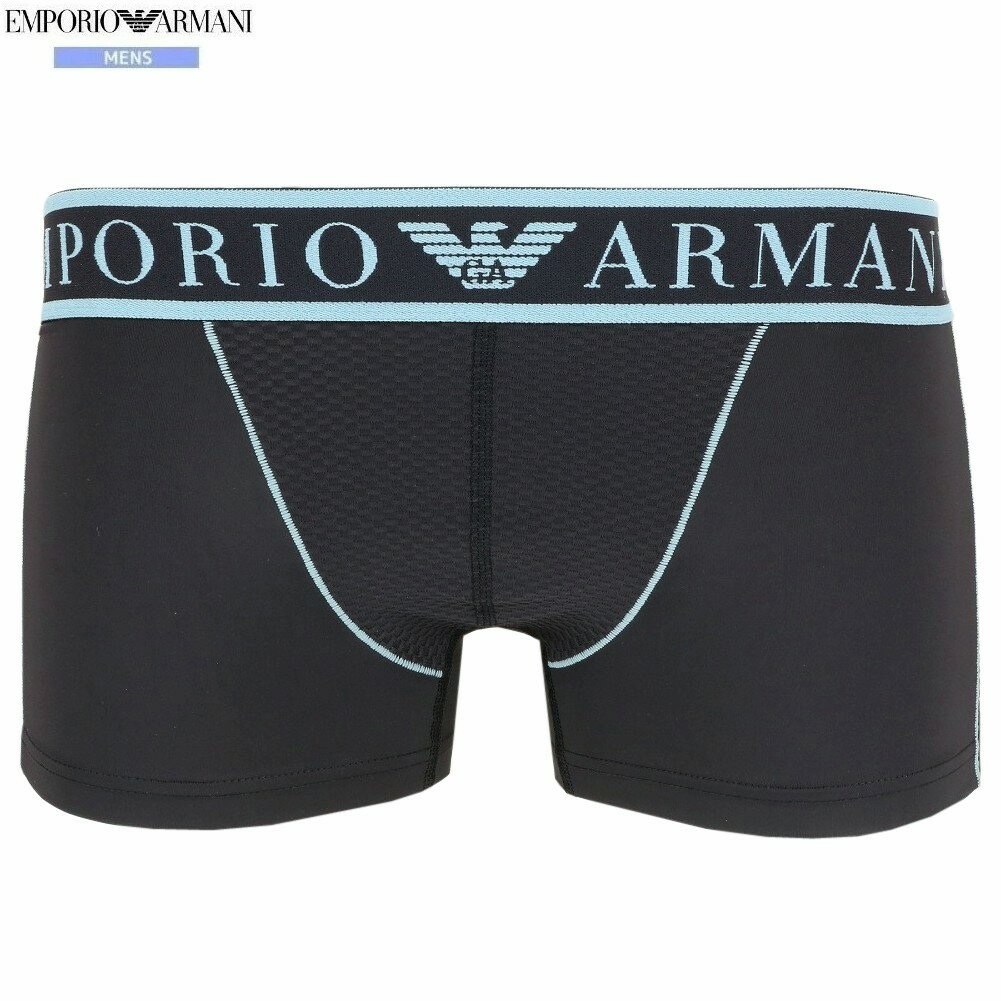 箱なし エンポリオアルマーニ ボクサーパンツ EMPORIO ARMANI メンズ ブランド ウエストロゴ マイクロファイバー 黒 0307BE【送料無料】
