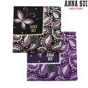 アナスイ ハンカチ 2枚セット ANNA SUI レディース ブランド ギフト プレゼント ラッピング無料 日本製 SWIRLING LEAVES コットン 黒...