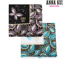 アナスイ ハンカチ 2枚セット ANNA SUI レディース ブランド ギフト プレゼント ラッピング無料 日本製 SWIRLING LEAVES コットン 黒...