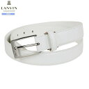 訳あり商品 ランバン レザーベルト LANVIN COLLECTION メンズ ブランド 日本製 本革 「JL」刻印 バックル 白 1007BE