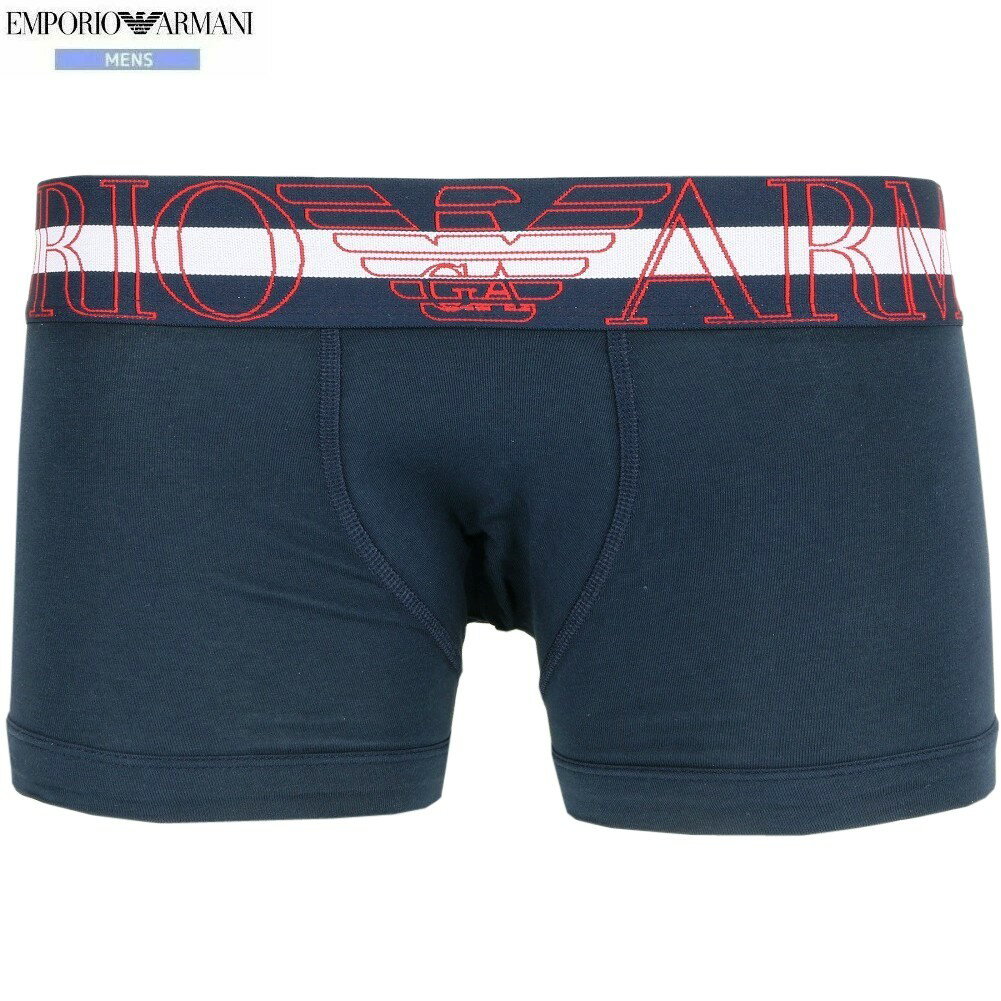 箱なし エンポリオアルマーニ ボクサーパンツ EMPORIO ARMANI メンズ ブランド MEGA LOGO コットン ストレッチ 紺 2808BE【送料無料】