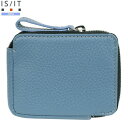 イズイット ミニ財布 IS/IT 56%OFF メンズ ブランド ギフト プレゼント 本革 エコバッグ付き ストア レザー L字ファスナー 青 0409BE【送料無料】