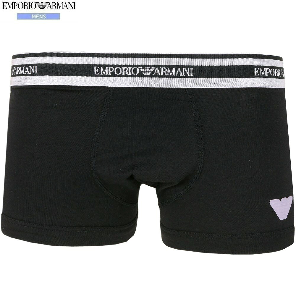 Rakuten - 箱なし エンポリオアルマーニ ボクサーパンツ EMPORIO ARMANI メンズ ブランド イーグルロゴ コットン ストレッチ 黒 2301BF【送料無料】