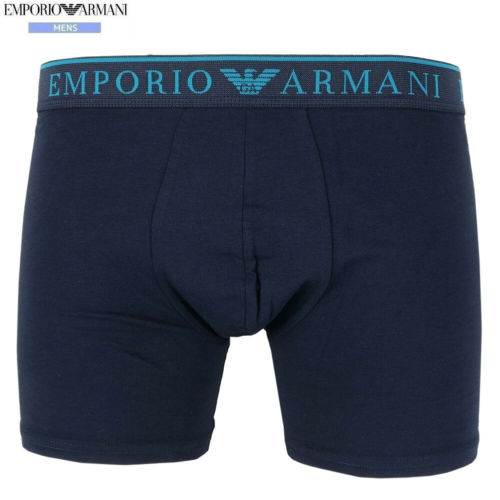 Rakuten - 箱なし エンポリオアルマーニ ボクサーパンツ EMPORIO ARMANI メンズ ブランド ウエストロゴ コットン ストレッチ 紺 2301BF【送料無料】