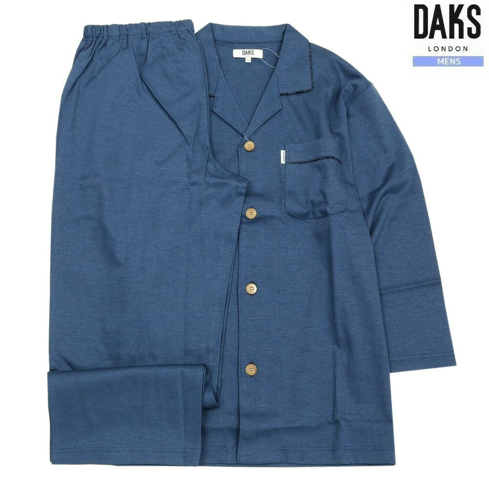 乐天商城 - DAKS パジャマ ダックス 26%OFF メンズ ブランド ギフト プレゼント 日本製 パイピング 前開き 紳士 八分袖 八分ズボン 紺 0204BE