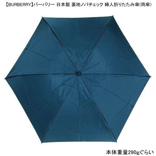 【難あり未使用品】【BURBERRY】バーバリー 日本製 裏地ノバチェック 婦人折りたたみ傘(雨傘) 青『16/3/5』290316 23.10sage