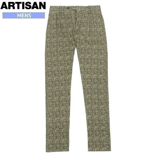 ●SALE84%OFF【ARTISAN】アルチザン(コムサ) 日本製 リーフデザインスキニージャージーパンツ(ツータック) カーキ『15/10/1』011015【送料無料】 23.10sage