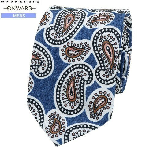 Rakuten - SALE大特価【MACKENZIE】マッケンジー ペイズリー シルクネクタイ 就活 ギフト プレゼント ブランド おしゃれ 青『21/9/5』300921【送料無料】