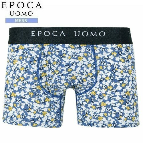 エポカ ウォモ ボクサーパンツ EPOCA UOMO 14%OFF メンズ ブランド ギフト プレゼント ラッピング無料 日本製 フラワー プリント レーヨン Fly Front Boxer 青 23/10/1 051023【送料無料】