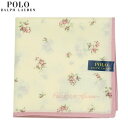 ポロ・ラルフローレン ハンカチ POLO RALPH LAUREN レディース ブランド ギフト プレゼント ラッピング無料 日本製 フラワー コットンシルク 大判 ハンカチーフ アイボリー 23/10/4 261023【送料無料】