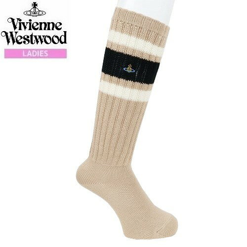 ヴィヴィアンウエストウッド ハイソックス Vivienne Westwood 16%OFF レディース ブランド おしゃれ 日本製 カラーORB刺繍 ルーズライン 靴下 ベージュ 23/11/2 091123