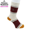 ヴィヴィアンウエストウッド 靴下 Vivienne Westwood 10 OFF レディース ブランド おしゃれ 日本製 ワッフルボーダー クルーソックス ワイン×ベージュ 23/11/4 221123【送料無料】