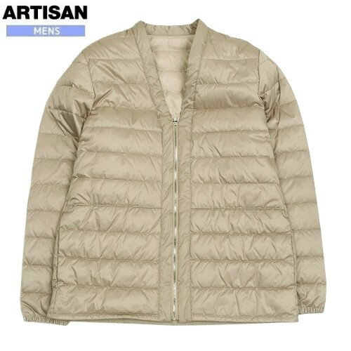 乐天商城 - アルチザン・メン ダウンジャケット ARTISAN MEN 66%OFF メンズ ブランド ポリエステルタフタ キルティングはっぴダウン ベージュ 23/12/4 221223