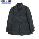 コムサメン コート COMME CA MEN 59 OFF メンズ ブランド カシミヤ混 ウールビーバー加工 イタリアンカラーハーフコート グレー 23/12/4 221223