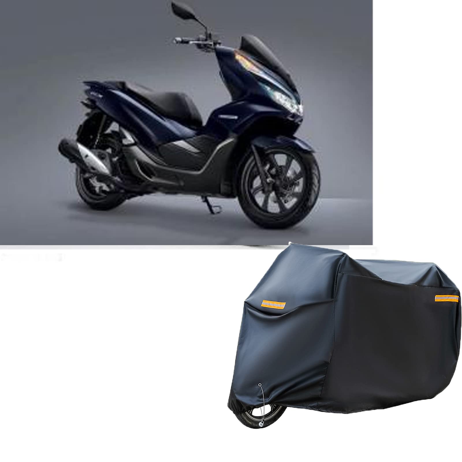 バイクカバー 車体カバー UVカット ホンダ PCX Hybrid 高級 210D 厚手 耐久性 溶けない 撥水 防雪 丈夫 風飛び防止 バイクカバーバイクカバー 車体カバー 厚手 (BLACk(黒))