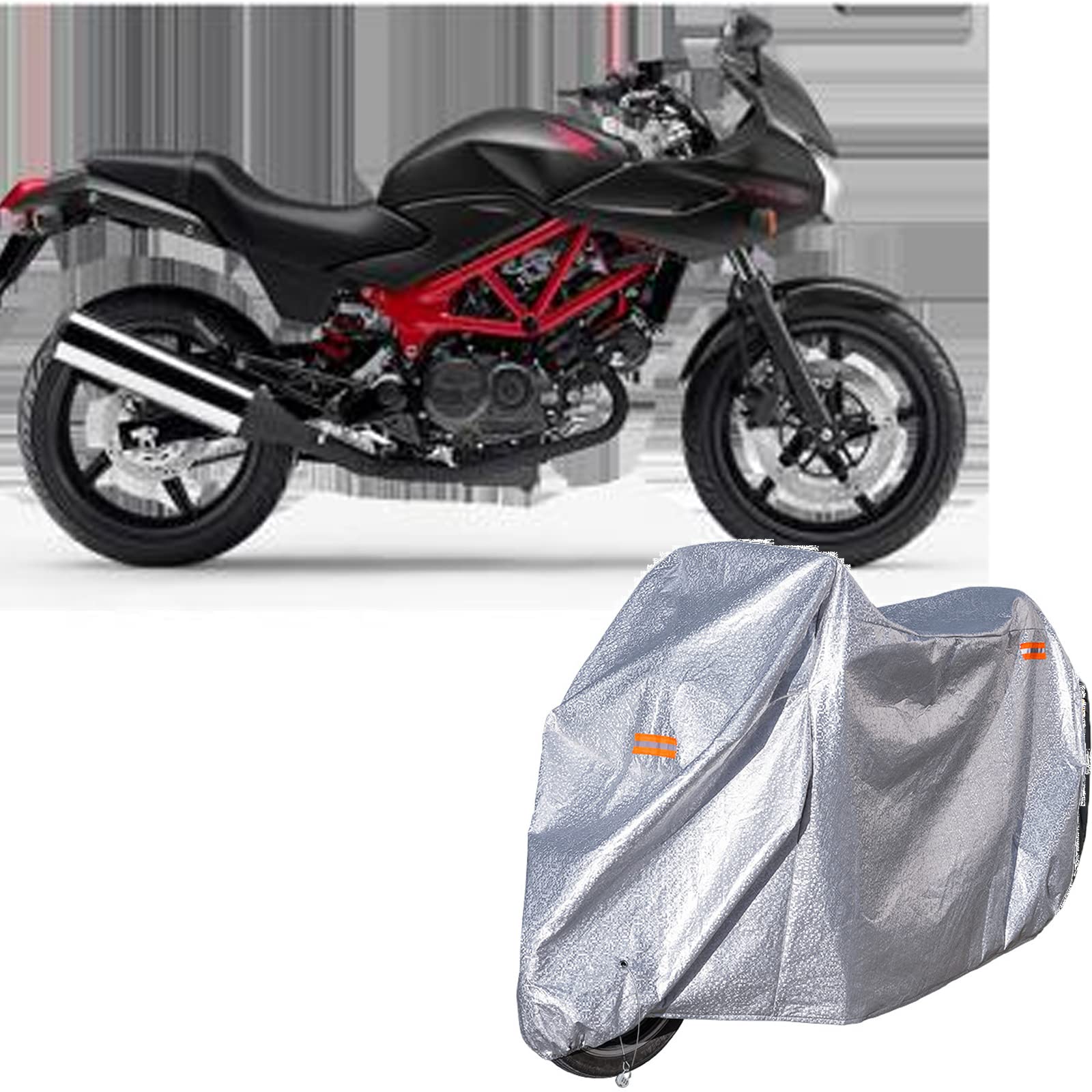 樂天商城 - 車体カバー バイクカバー 耐熱 ホンダ VTR-F 2017UVカット 丈夫 厚手 210Dオックス 撥水 前後鍵穴 風飛び防止 耐久 バイクカバー (Silver(銀))