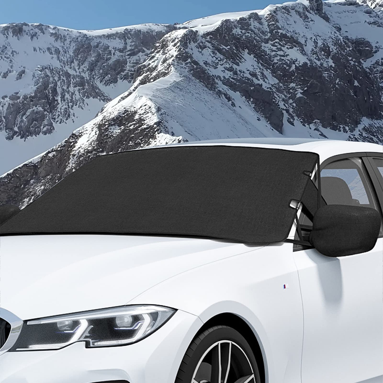 雪 氷 霜 日よけ トヨタ 新型カローラクロス COROLLA CROSS 2020 2021 車サンシェード ポータブルウィンターウィンドシールドスノーアイスカバー フロント保護カバー 雪対策 凍結防止 カバー 収納袋付き (M(16