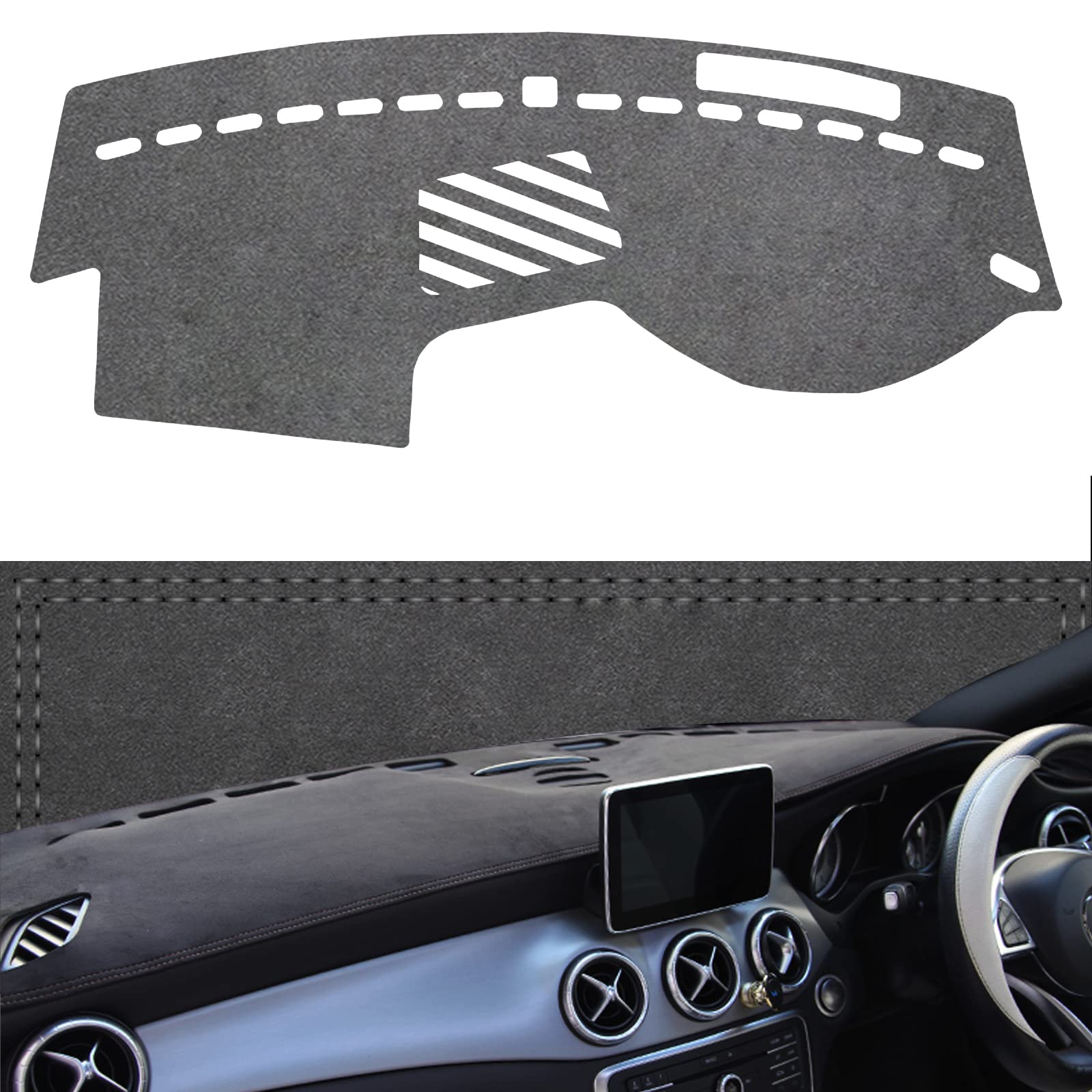 ダッシュボードカバー 保護マット ボルボ XC60 S60 S60L 2011-2017 (with horn& warning lights)耐熱性 耐久性 内装パーツ インテリア アクセサリー 車種専用設計ダッシュボード 右手運転 (グレー)