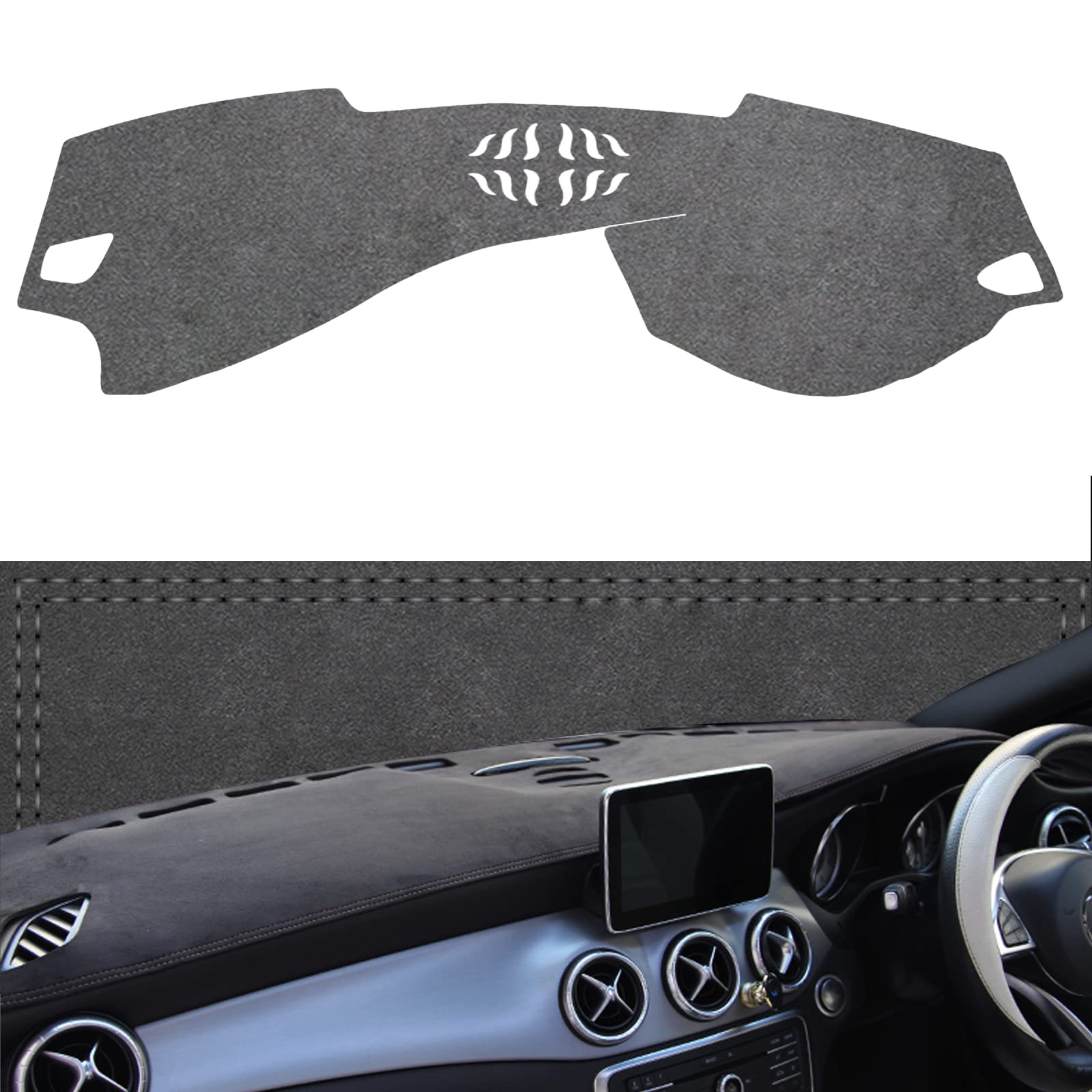 ダッシュボードカバー 保護マット BMW 新型 3 シリーズ GT F30 F31 F32 F33 F34 (ホーンホール付き)耐熱性 耐久性 内装パーツ インテリア アクセサリー 右手運転 (グレー)