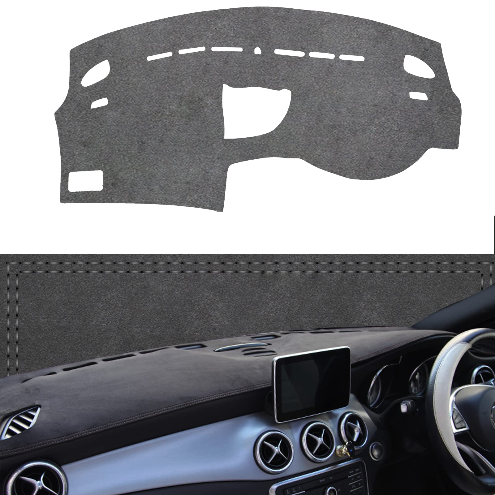 ダッシュボードカバー スエード ダッシュボードマット 日焼け防止 ダッシュボードライト保護マット プジョー 307 車種専用設計 インテリアアクセサリー 内装パーツ 右手運転 (グレー)