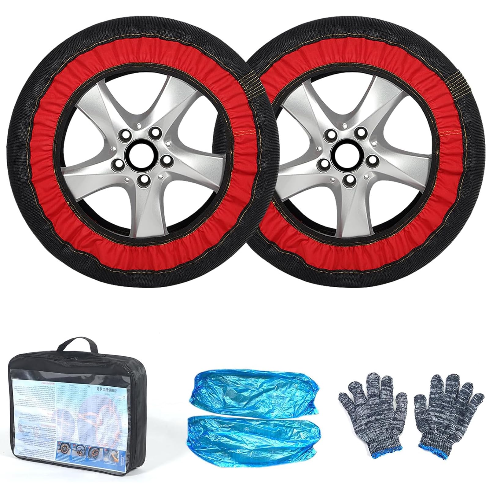 2025新型 布製タイヤチェーン【に適合ランドクルーザープラド 150系後期 H29.9-現行】スノーソックス 布製 非金属 スノーチェーン 滑り止め 冬の雪策 軽量 ジャッキアップ不要(2)