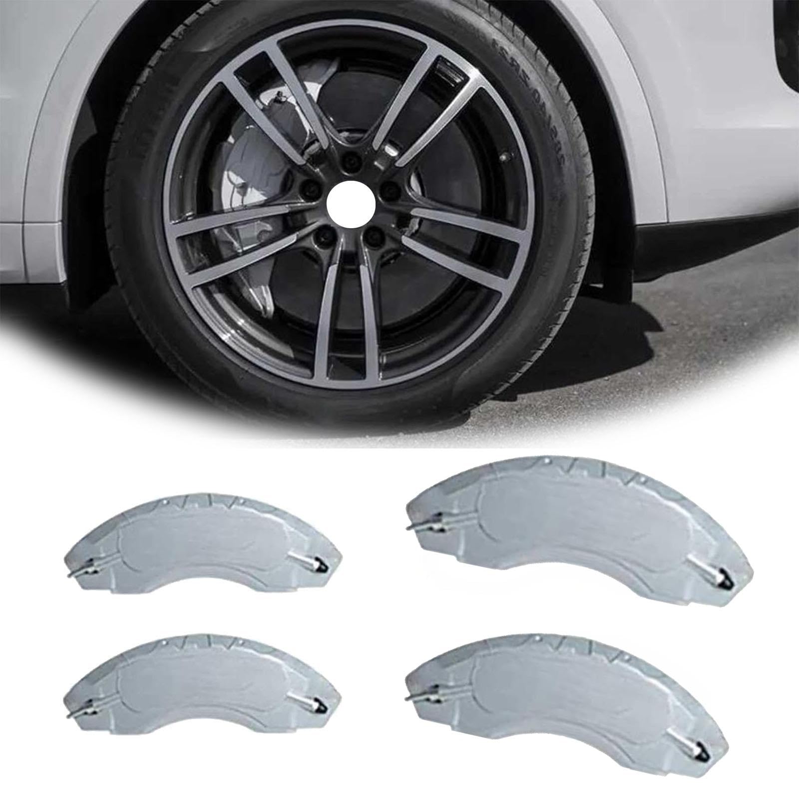 フォード マスタング ムスタング 2015 2016 2017(H27-H29)カスタム キャリパーカバー アルミ製 フロント&リア 4点セット 耐熱性 高耐久 保護カバー 外装 ドレスアップ 保護 金属製カバー 車種専用設計【前輪?後輪キャリパーの写真をお願いし送信】(白)