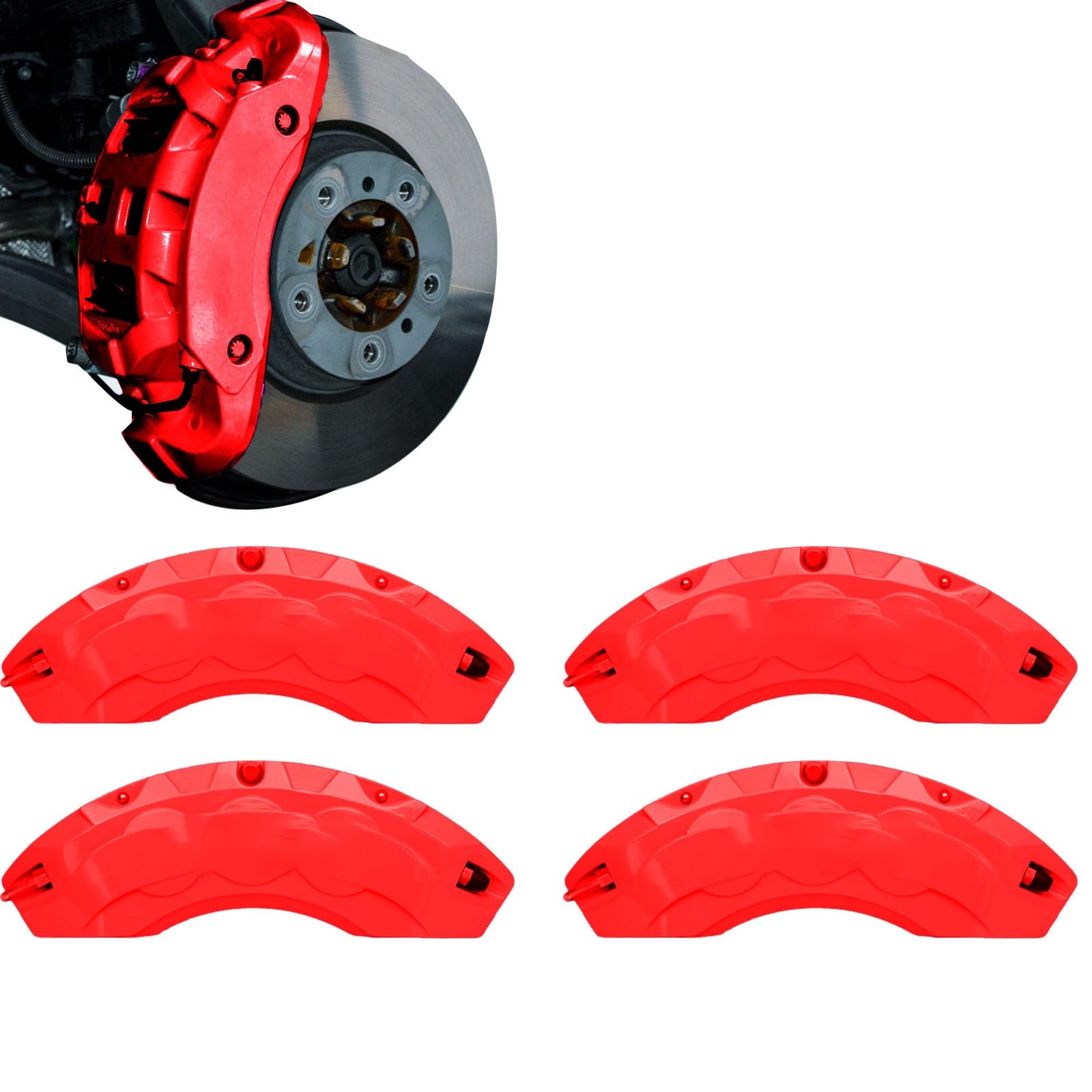 ホンダ オデッセイ 5代目 RC型 平成27年~令和4年 キャリパーカバー カスタム専用 アルミニウム製 ブレーキキャリパーカバー 前後セット4個 専用設計 耐熱防塵加工 18色選択可能 ブレーキカバー ホイールアクセサリー カーディスク装飾(レッド)