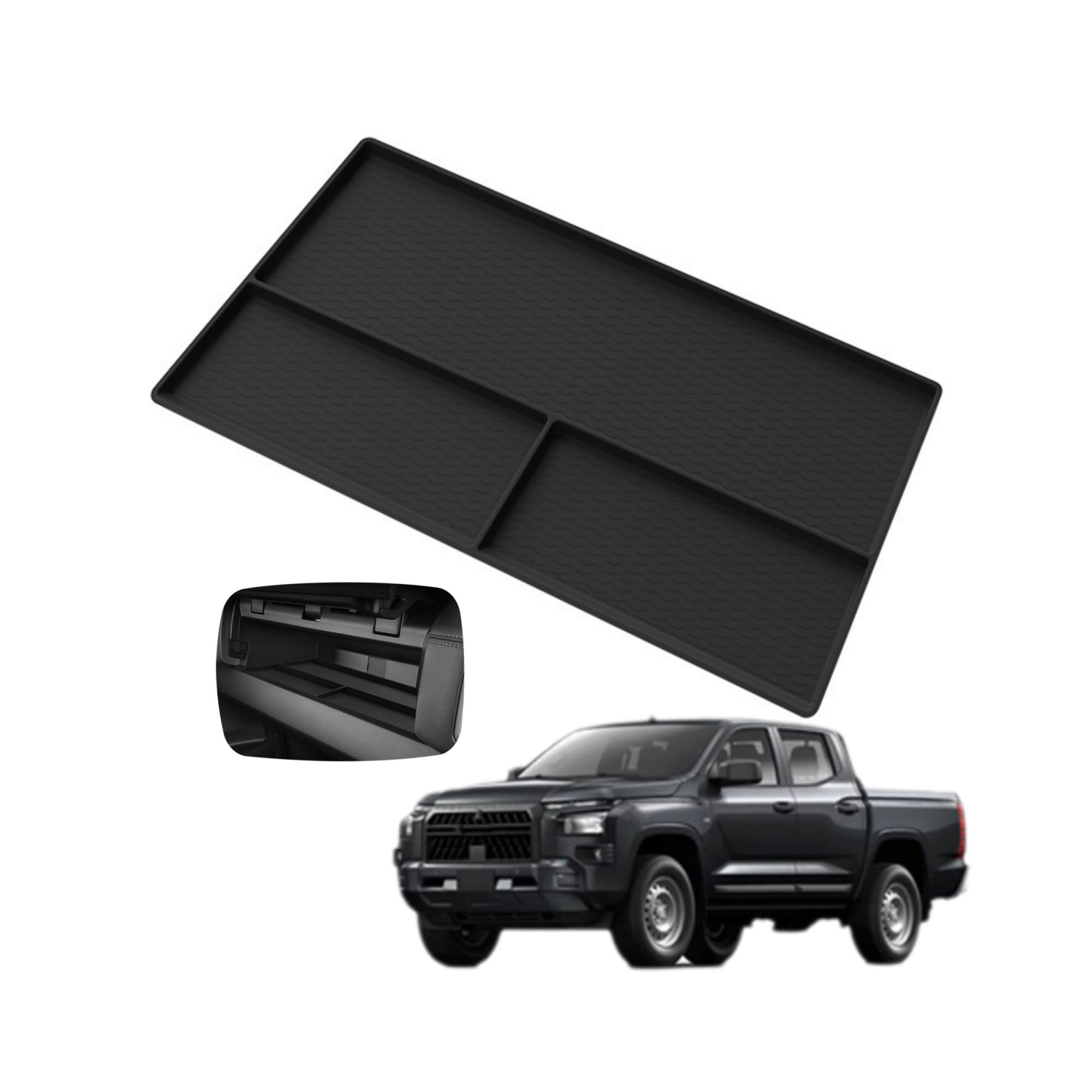 新型トライトン L200系 に適合 カスタムパーツ センターコンソールボックストレイマット 小物入れ 車種..