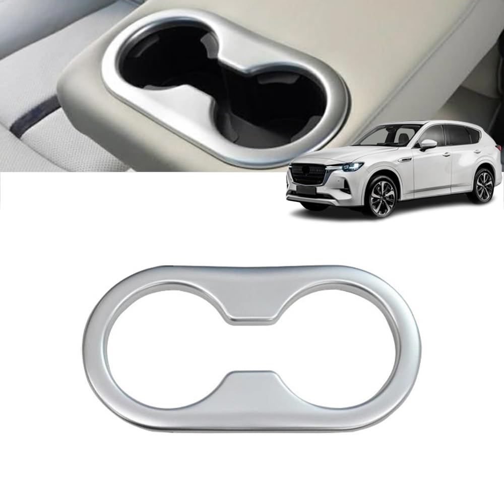 樂天商城 - マツダ CX-60 KH系 パーツ リアドリンクホルダーパネル セカンドシート インテリアパネル 内装 アクセサリー カスタム ドレスアップ パーツ 傷防止 保護 ガーニッシュ 内装パーツ 車種専用設計 保護パーツ 表面傷防止 取付簡単 ABS (サテンシルバー)