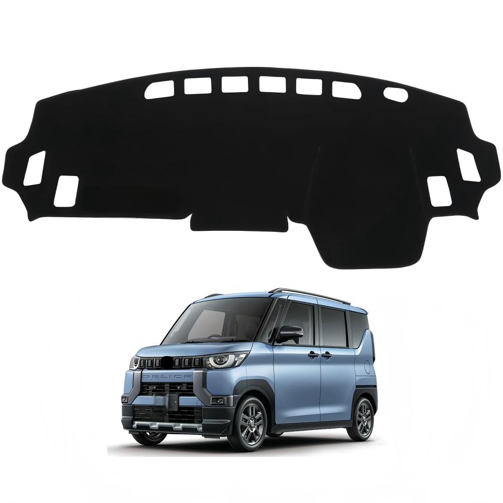 適合三菱 デリカミニ B3系 2023年5月〜2025年10月 ダッシュボードマット 車輌専用設計 日焼け対策 劣化予防 映り込み対策 擦れ傷防止 マットポリエステル製 ロゴ付き マット内装カスタム アクセサリー