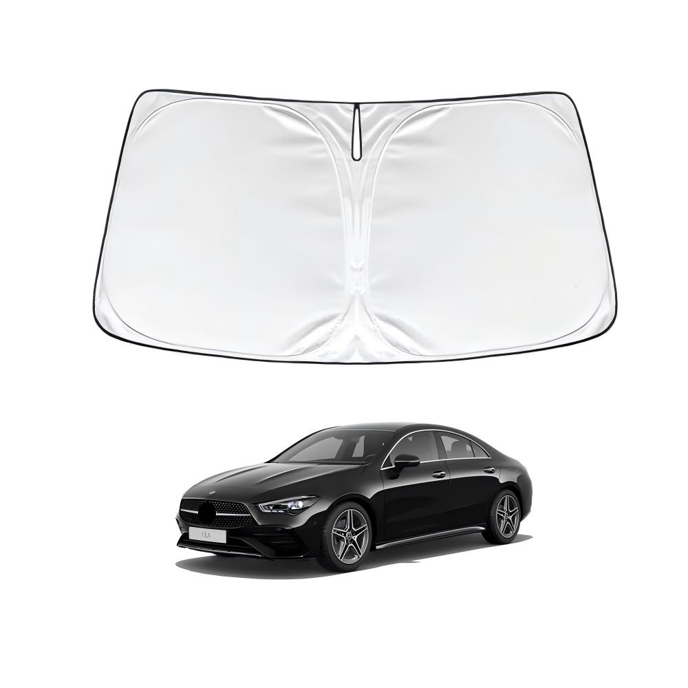 樂天商城 - メルセデスベンツ CLAクラス C118 2019年10月〜現行 車種専用設計 サンシェード 車 フロント さんしぇーど 暑さ対策 日除け 遮熱 遮光 uvカット 紫外線遮蔽 折り畳み式 収納ポーチ付き 取付簡単 保護パーツ