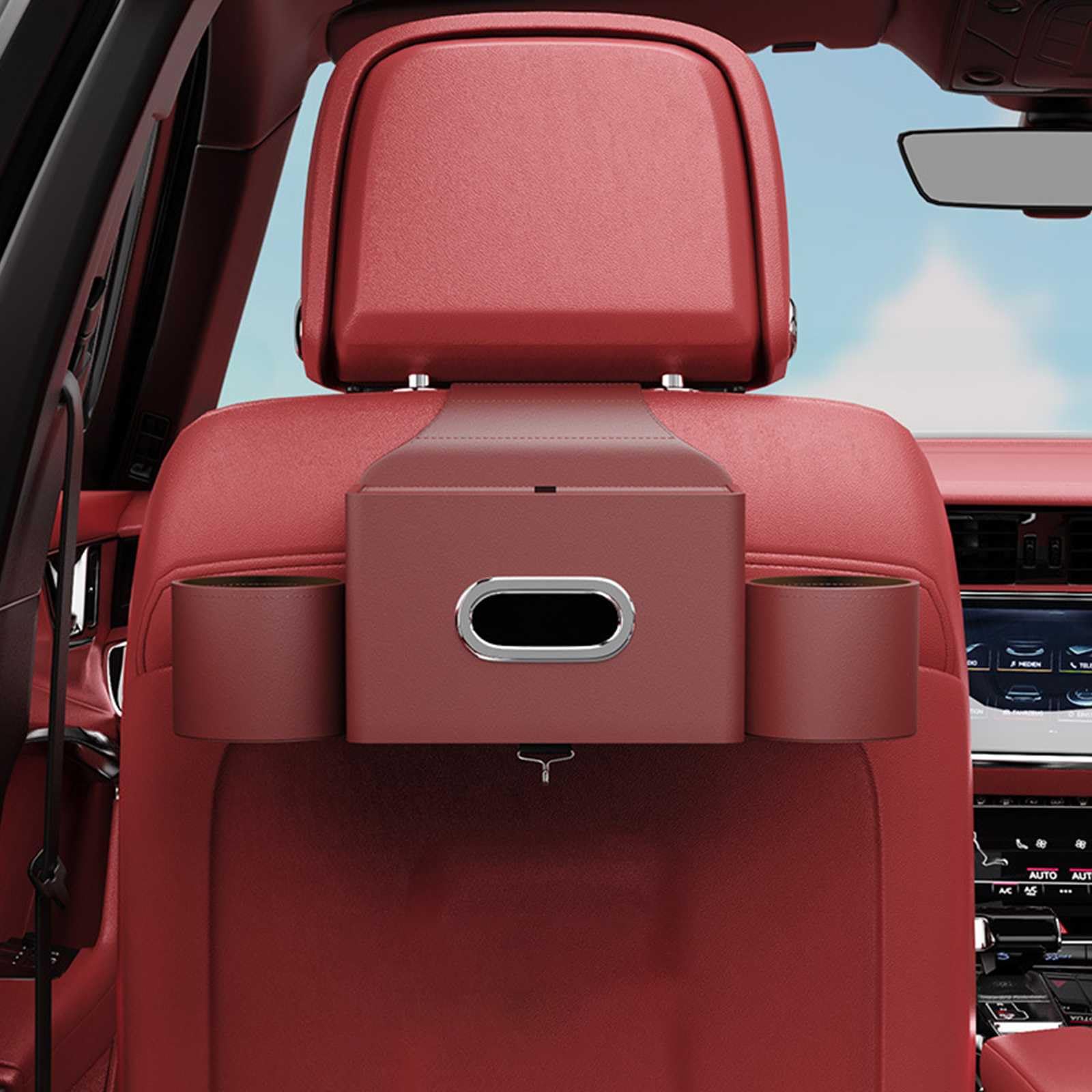 樂天商城 - 改良型 車用多機能収納ボックス A3スポーツバック8V 車用ティッシュボックス 車 後部座席オーガナイザー ティッシュケース 20113~現行 車用シートバック収納ボックス ドリンクカップホルダー2個付き PUレザー カーティッシュカバー 防水 防汚 車内収納 車用品 ティッ