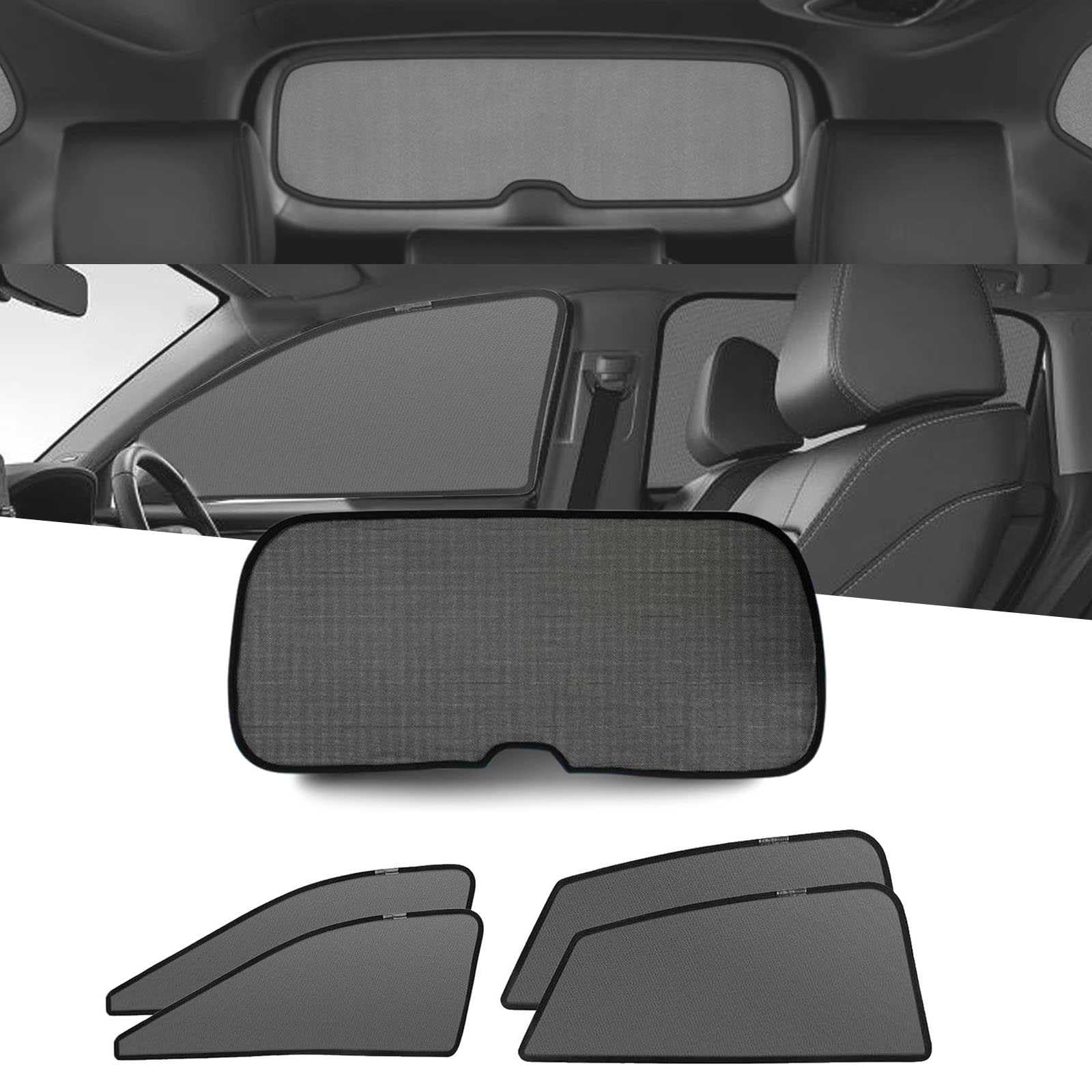 フルカバ一タイプ メッシュサンシェード 日産デイズ 40系 2019年3月~2024年 車用サンシェード マグネット式 メッシュカーテン 虫除けネット 通風 UVカット 車窓日よけ 遮光 断熱 折り畳み式 日除け 簡単装着(車体全体に5枚)