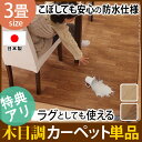 【送料無料】ホットカーペット カバー 防水 『木目調ホットカーペット・カバー 〔ウッディ〕 3畳用(250x198) カバーのみ』 ラグ リビングマット フローリング調 クッション性 抗菌 防カビ 防汚 防水 日本製 床暖房 ペット 子供