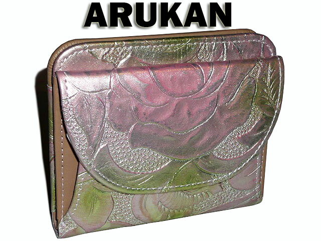 ポイント10倍 あす楽 通勤 通学 記念日 冠婚葬祭 バレンタイン アルカン【ARUKAN】 ローズ型押し バラ 薔薇 花柄 ウォレット L型 日本製 フローラ 小銭入れ コインケース 小銭入れ ピンク ゴールド 1385313 1389-304 長財布 札入 女性用 takaya04格安通販　バレンタイン　人気　ランキング